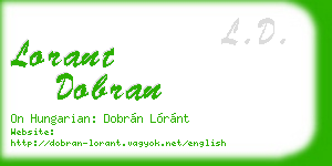 lorant dobran business card